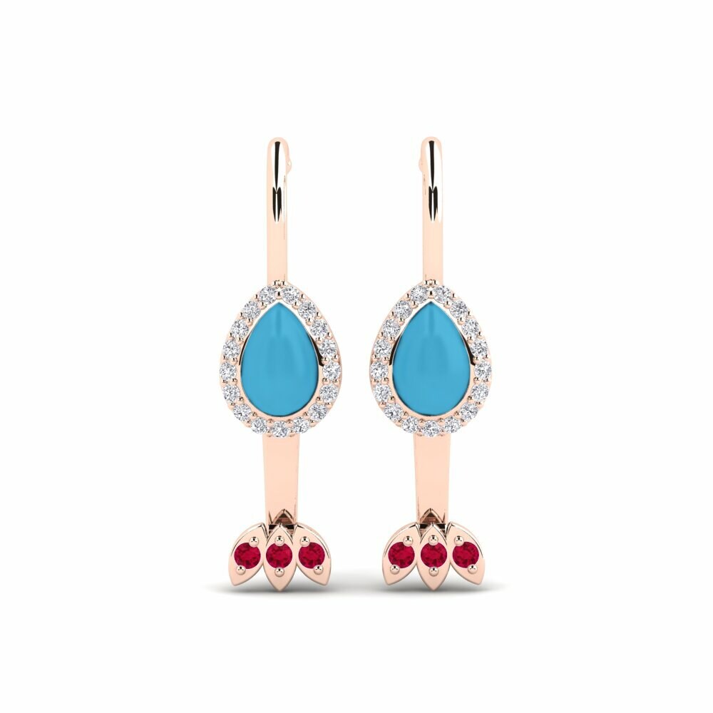 14K Rood Goud Dames Oorbellen Cekung