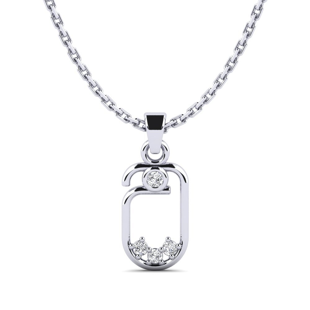 18k Oro Blanco Diamante cultivado en laboratorio Colgante de Mujer Celibat