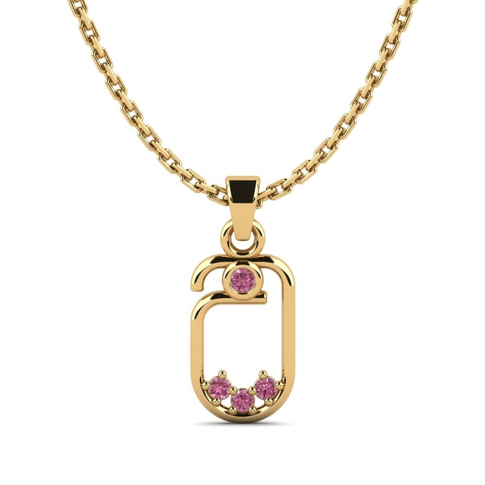 18k Oro Amarillo Granate Rhodolite Colgante de Mujer Celibat
