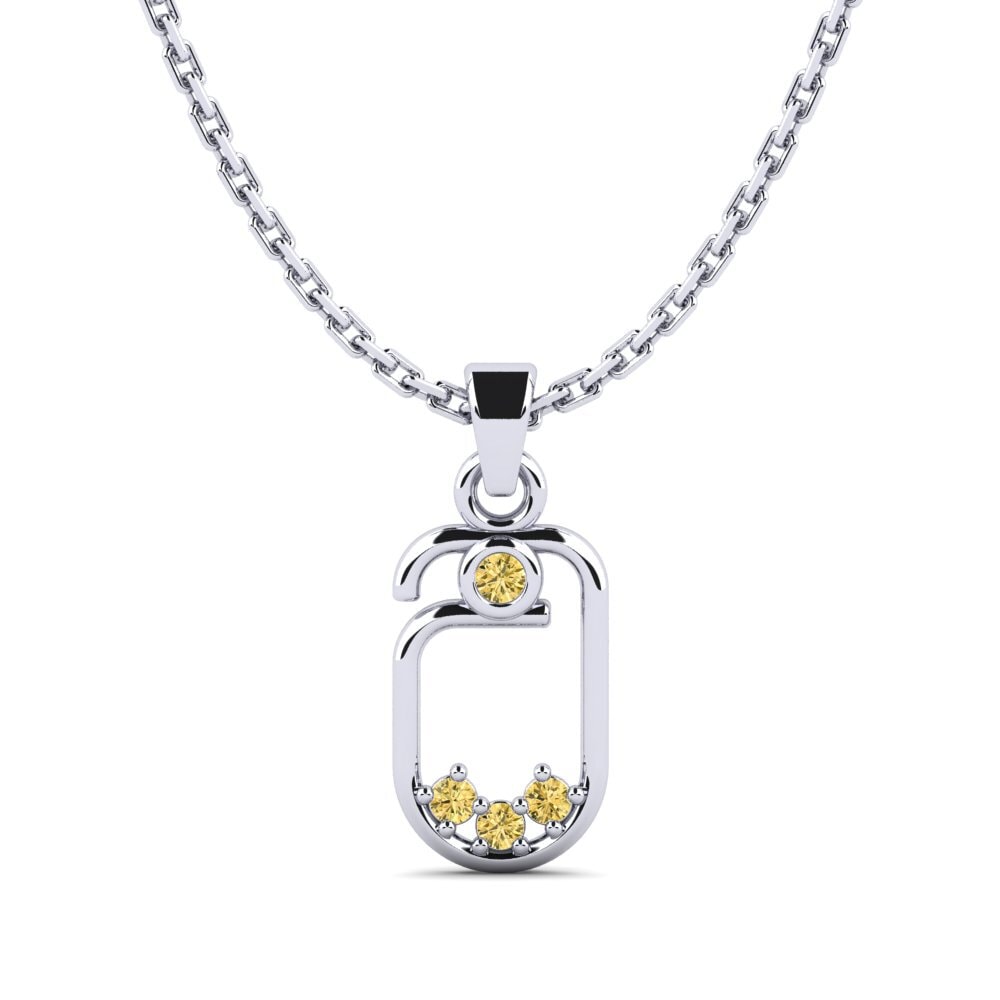 Paladio 950 Diamante Amarillo Colgante de Mujer Celibat