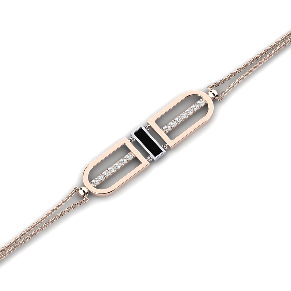 9ct Rose & White Gold White sapphire Women's Bracelet Celina