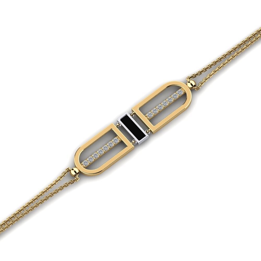 9ct Yellow & White Gold Zirconia Women's Bracelet Celina