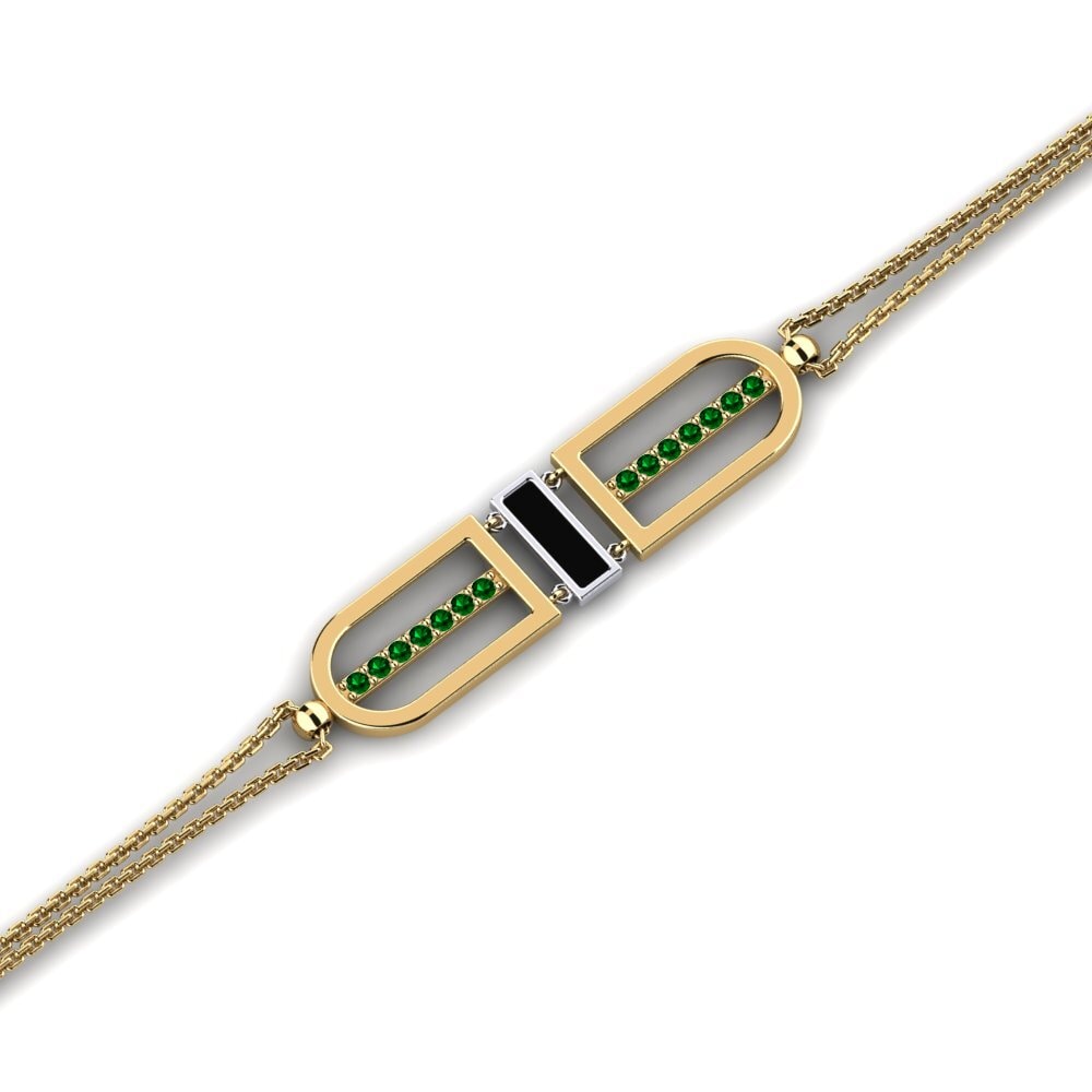 9ct Yellow & White Gold Green Zirconia Women's Bracelet Celina