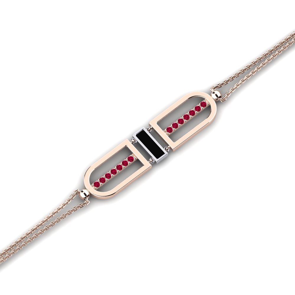 9ct Rose & White Gold Ruby Women's Bracelet Celina