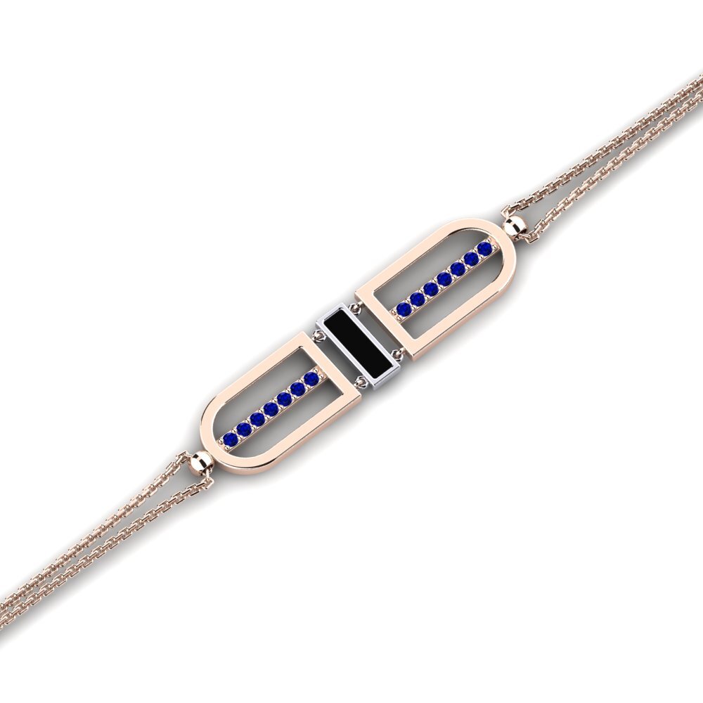 9ct Rose & White Gold Sapphire Women's Bracelet Celina