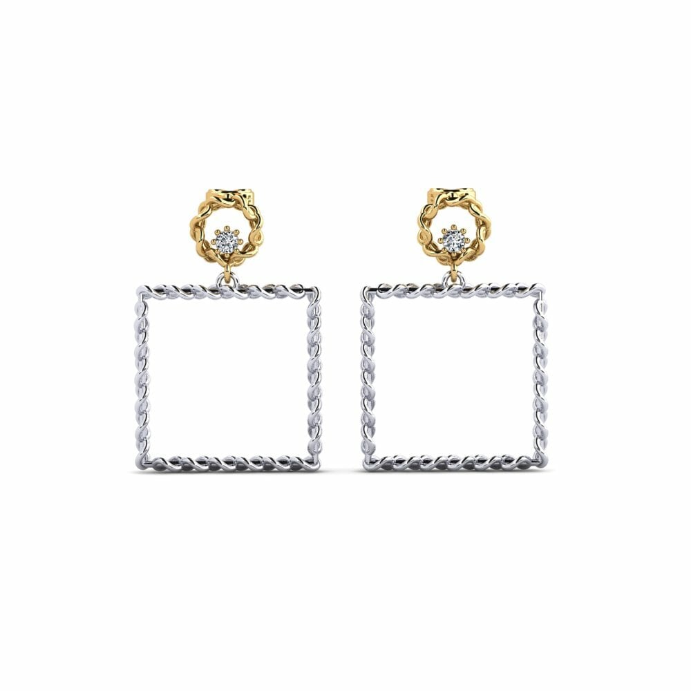 18k Oro Blanco & Amarillo Pendiente de mujer Celsa