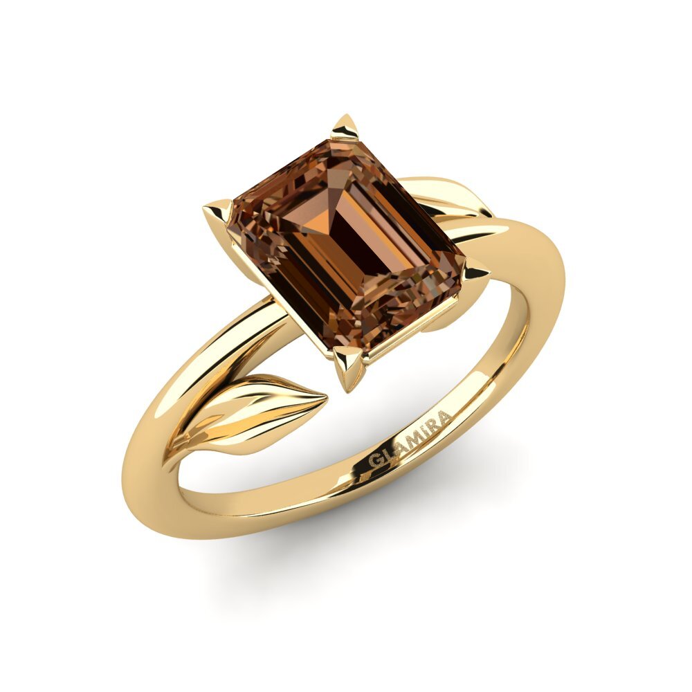 Diamante café Anillo de compromiso Cemynds - Emerald