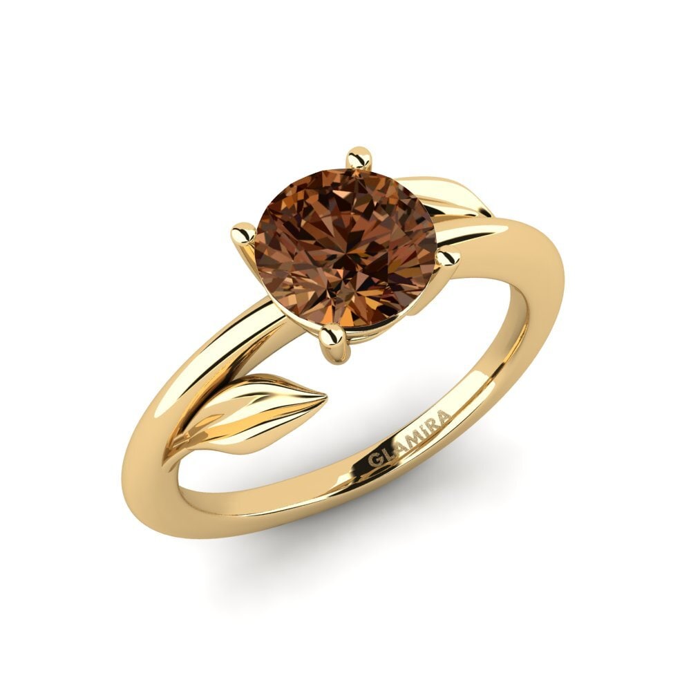 Diamante café Anillo de compromiso Cemynds - Round
