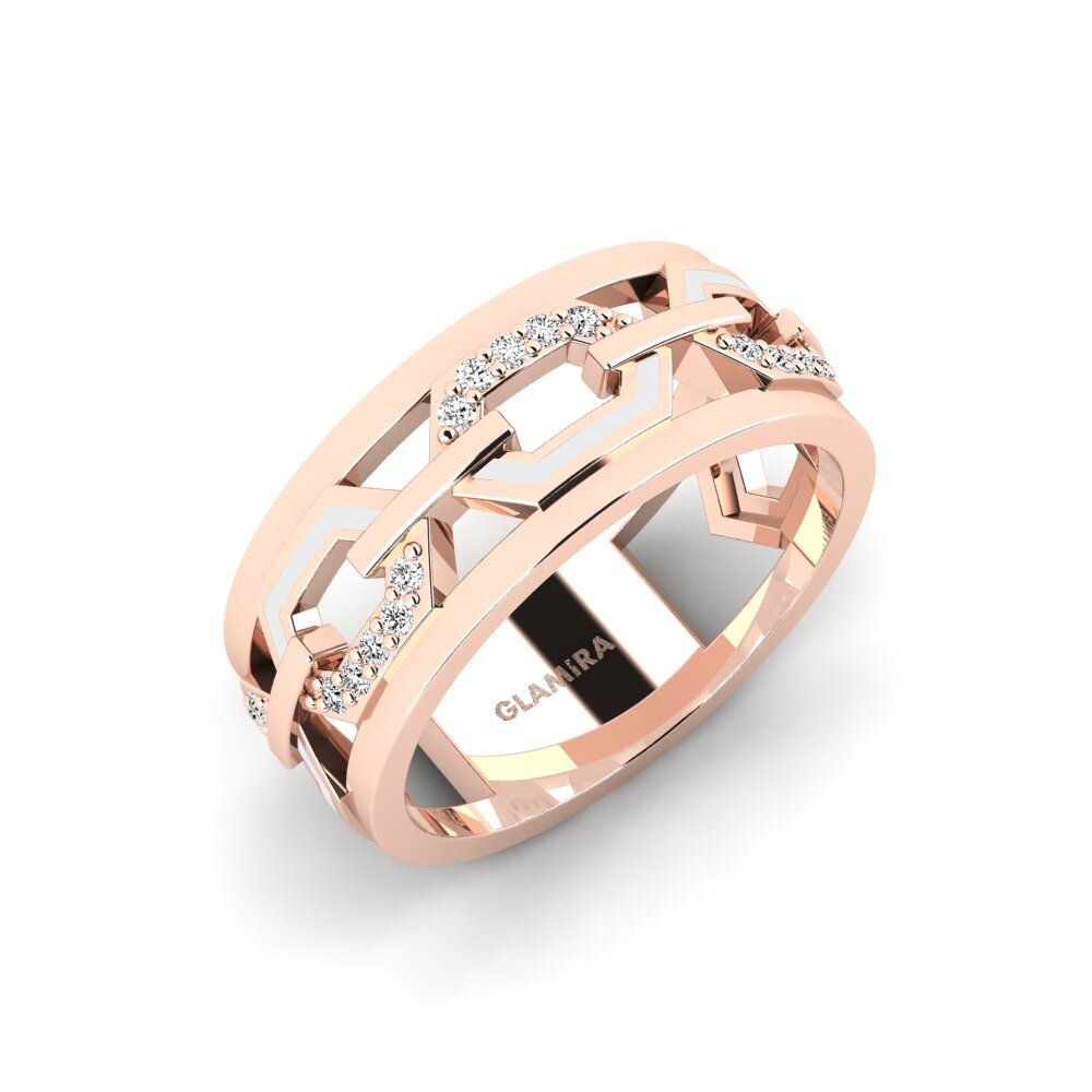 14k Oro Rosa Moissanita Anillo Cendre