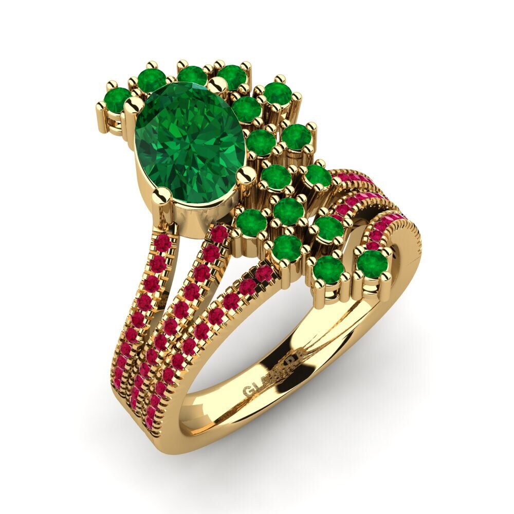 14K Geel Goud Tsavorite Ringen Cenedra
