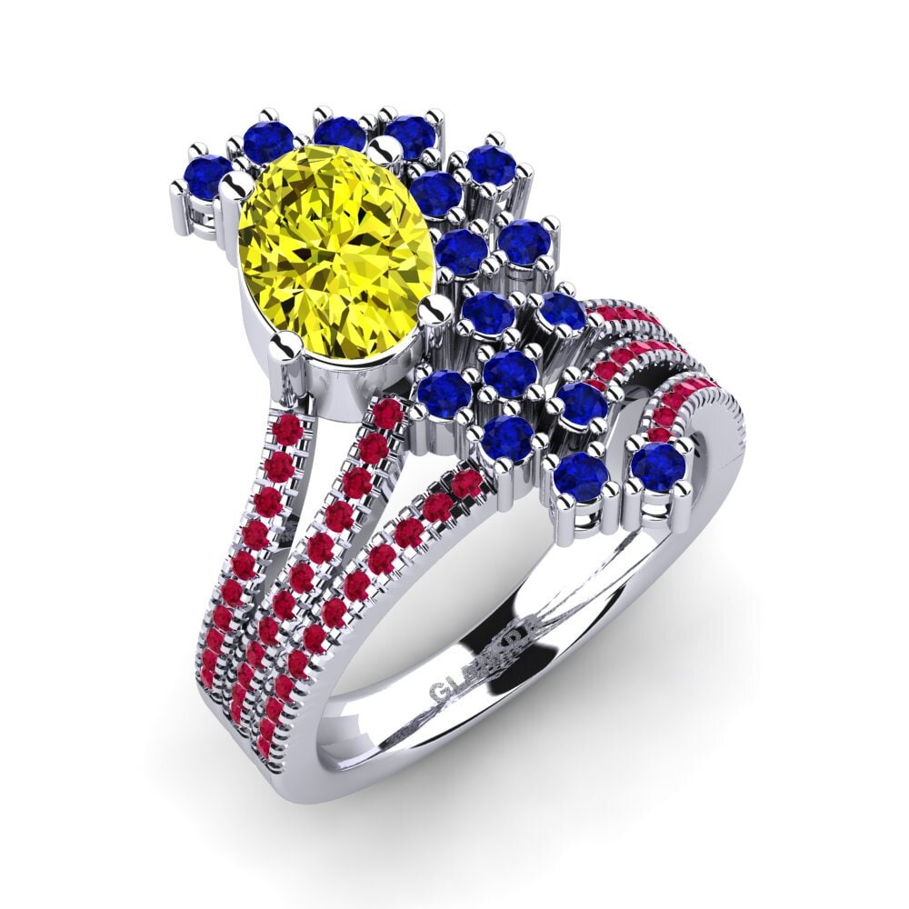 Oval Yellow Diamond Ring Cenedra