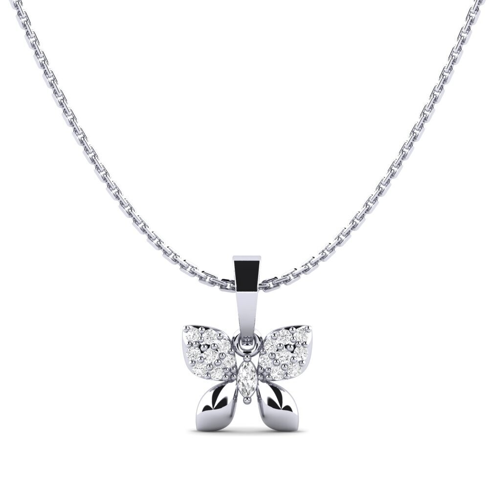 950 Platinum White sapphire Women's Pendant Centaine