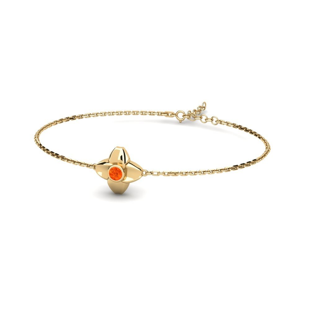 14k Oro Amarillo Ópalo Fuego Pulsera de Mujer Cepir