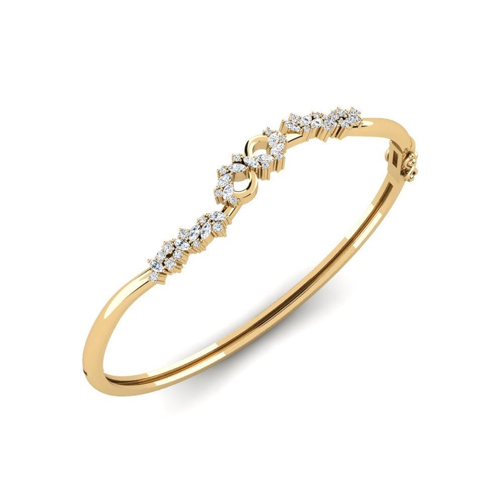 Bracelet Jonc Zircon Doré Pour Femme - Acier Inoxydable, Sans Marque, Neuf Sans Emballage