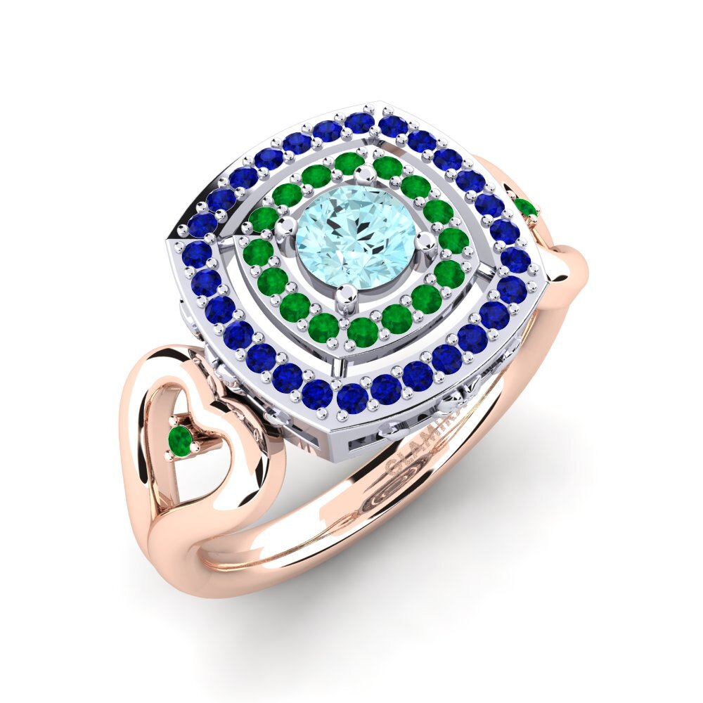 18ct Rose & White Gold Engagement Ring Ceria