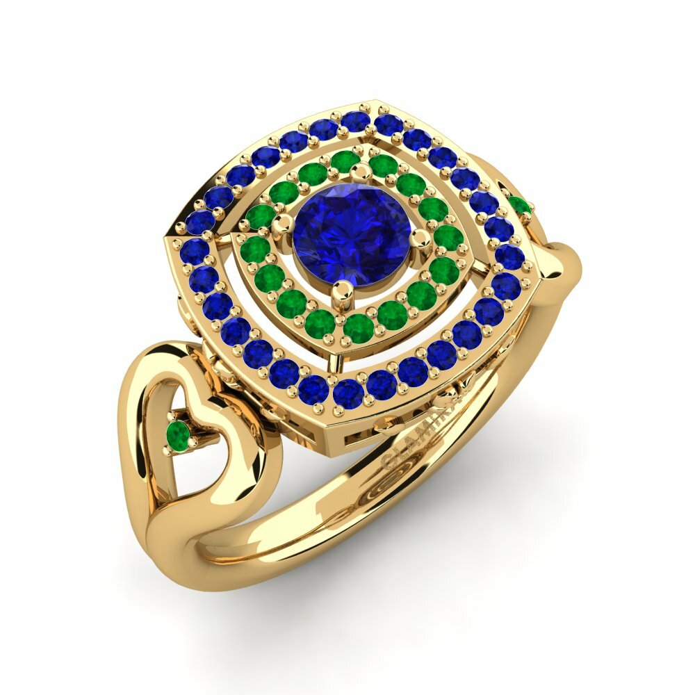 Safiro (Creado en Laboratorio) Anillo de compromiso Ceria