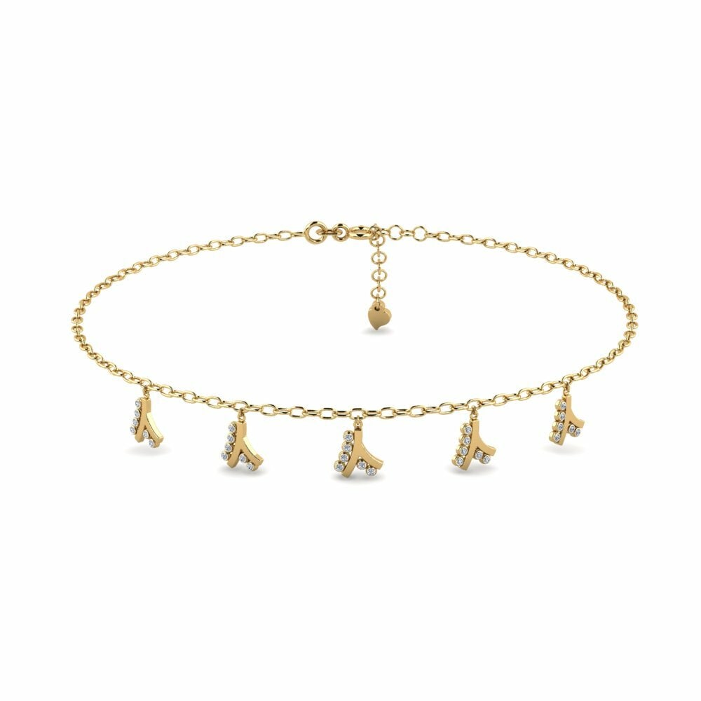 Or Jaune 18k Chaîne cheville femme Cerinsier