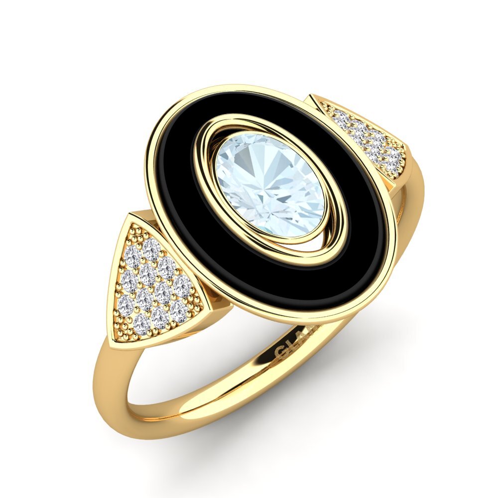 14ct Yellow Gold Aquamarine Ring Cessna