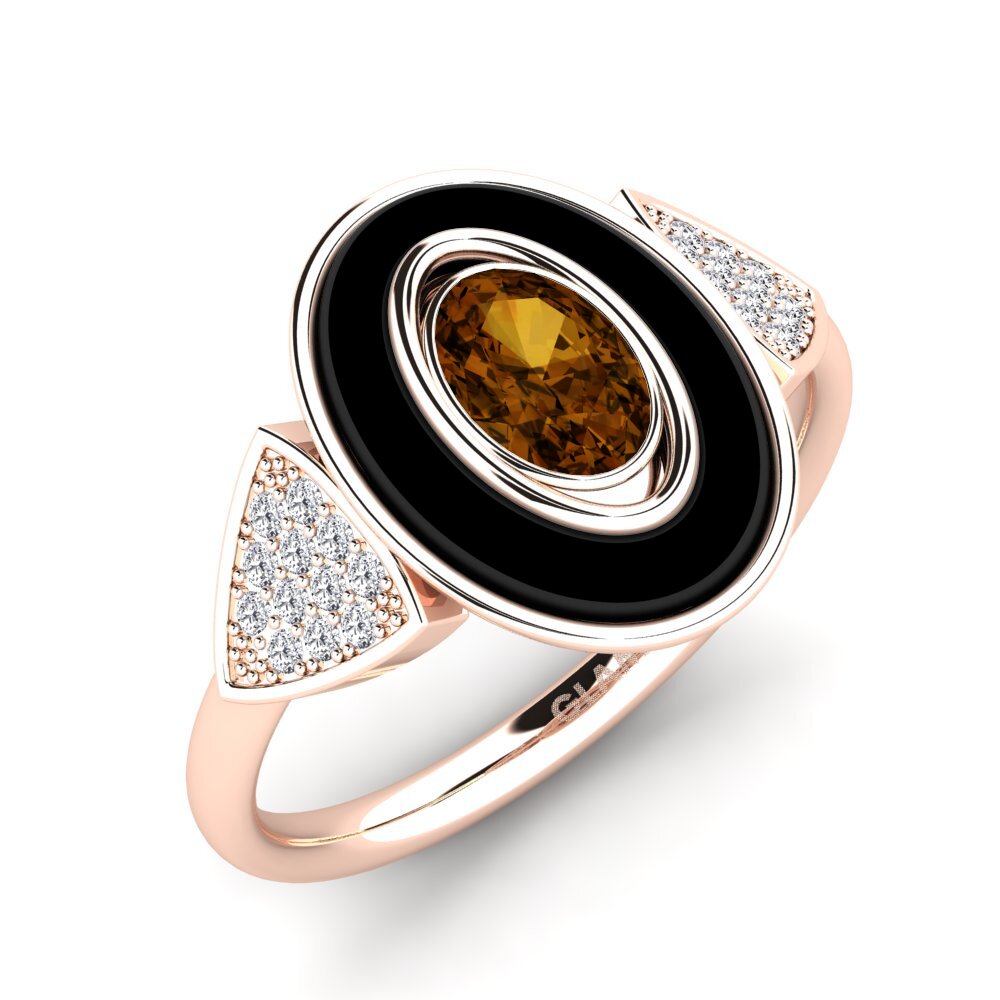 14ct Rose Gold Brown Zircon Ring Cessna