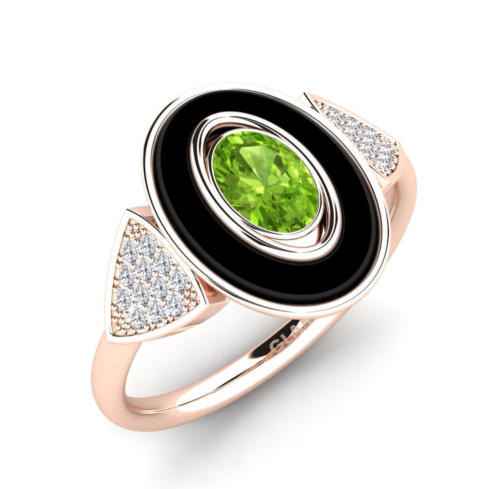 14ct Rose Gold Peridot Ring Cessna