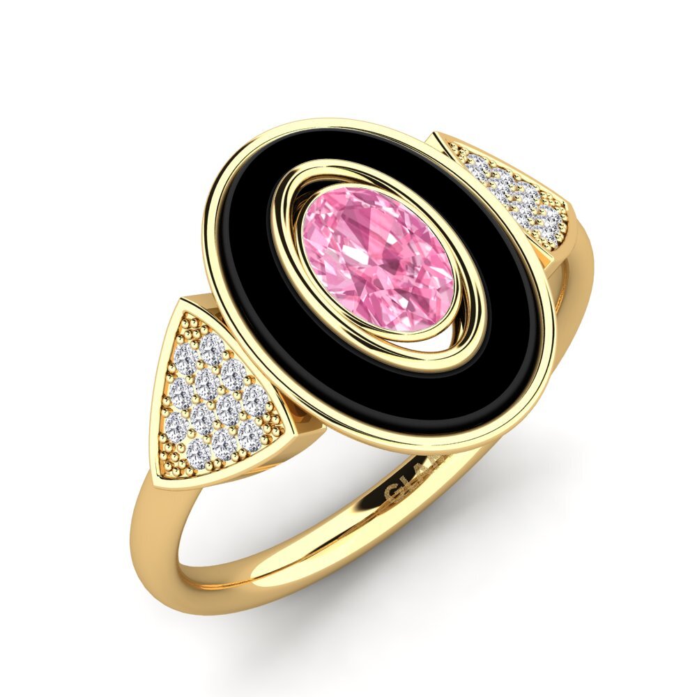 14k Yellow Gold Pink Sapphire Ring Cessna