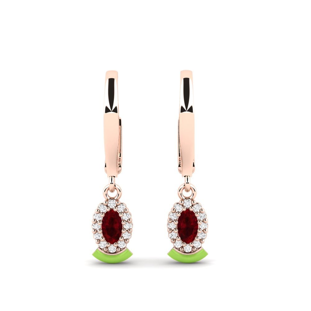 14ct Rose Gold Ruby Women's Earring Cessnock