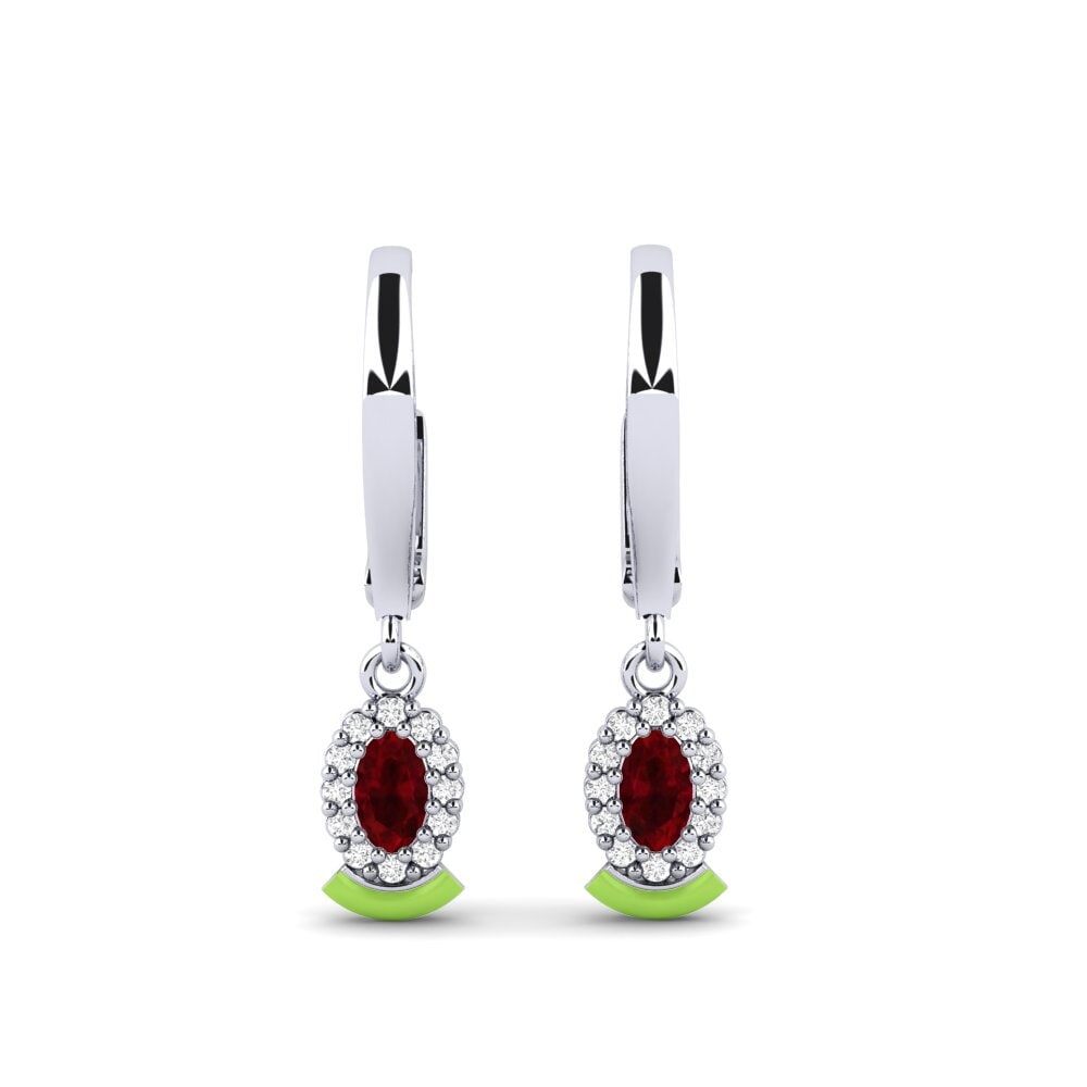 18ct White Gold Ruby Women's Earring Cessnock