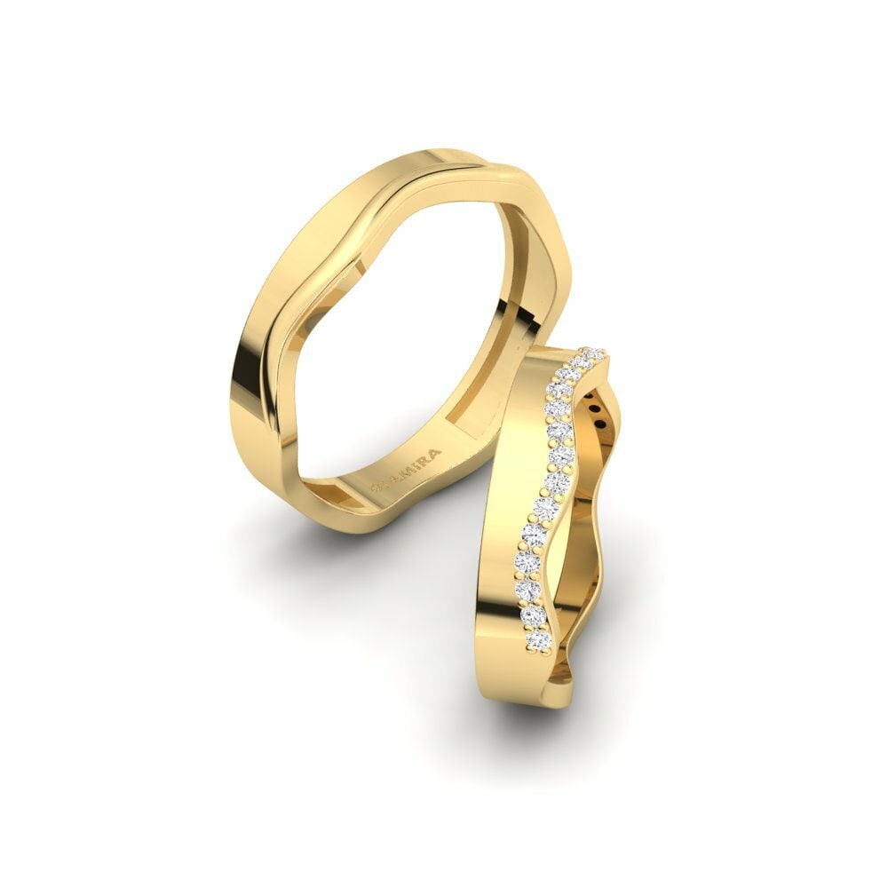 Oro Giallo 375 Fede nuziale Cestlamour Pair