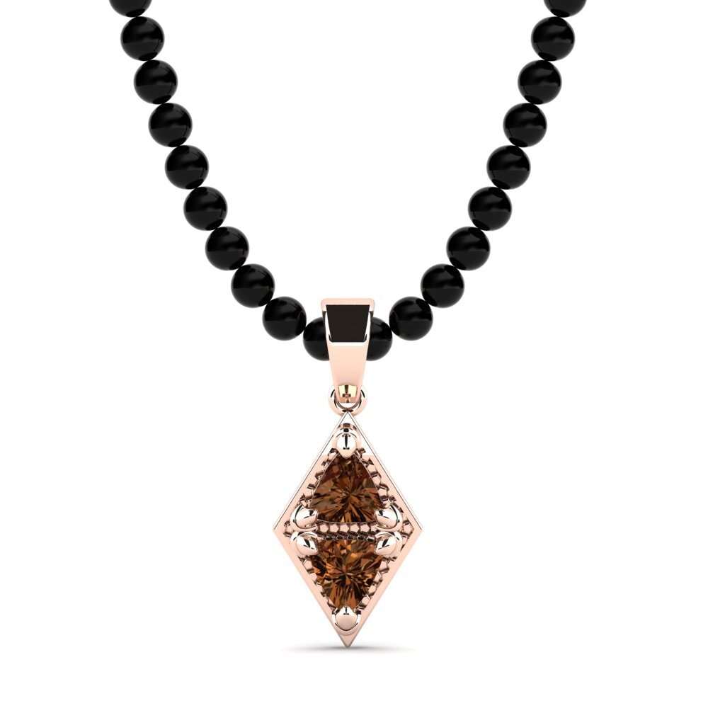 Rotgold 585 Brauner Diamant Herren-Anhänger Cestrum