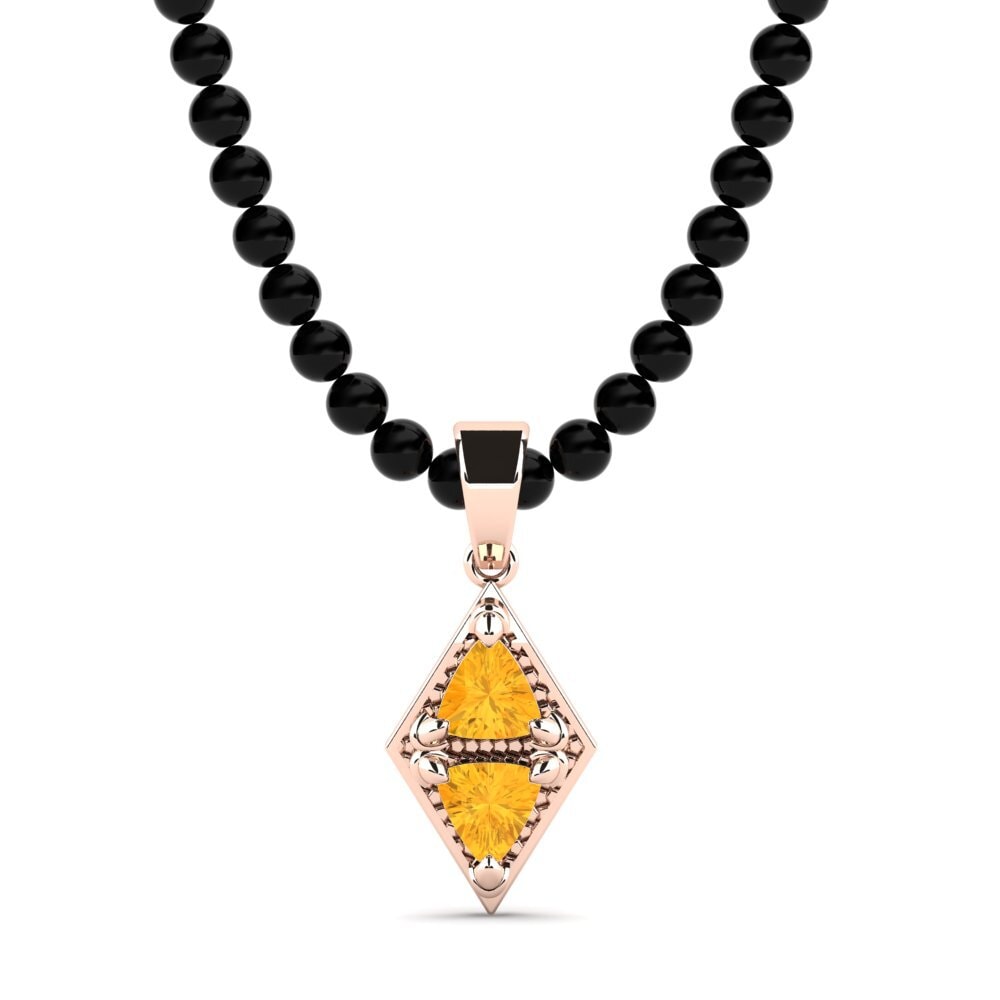 14ct Rose Gold Citrine Men's Pendant Cestrum