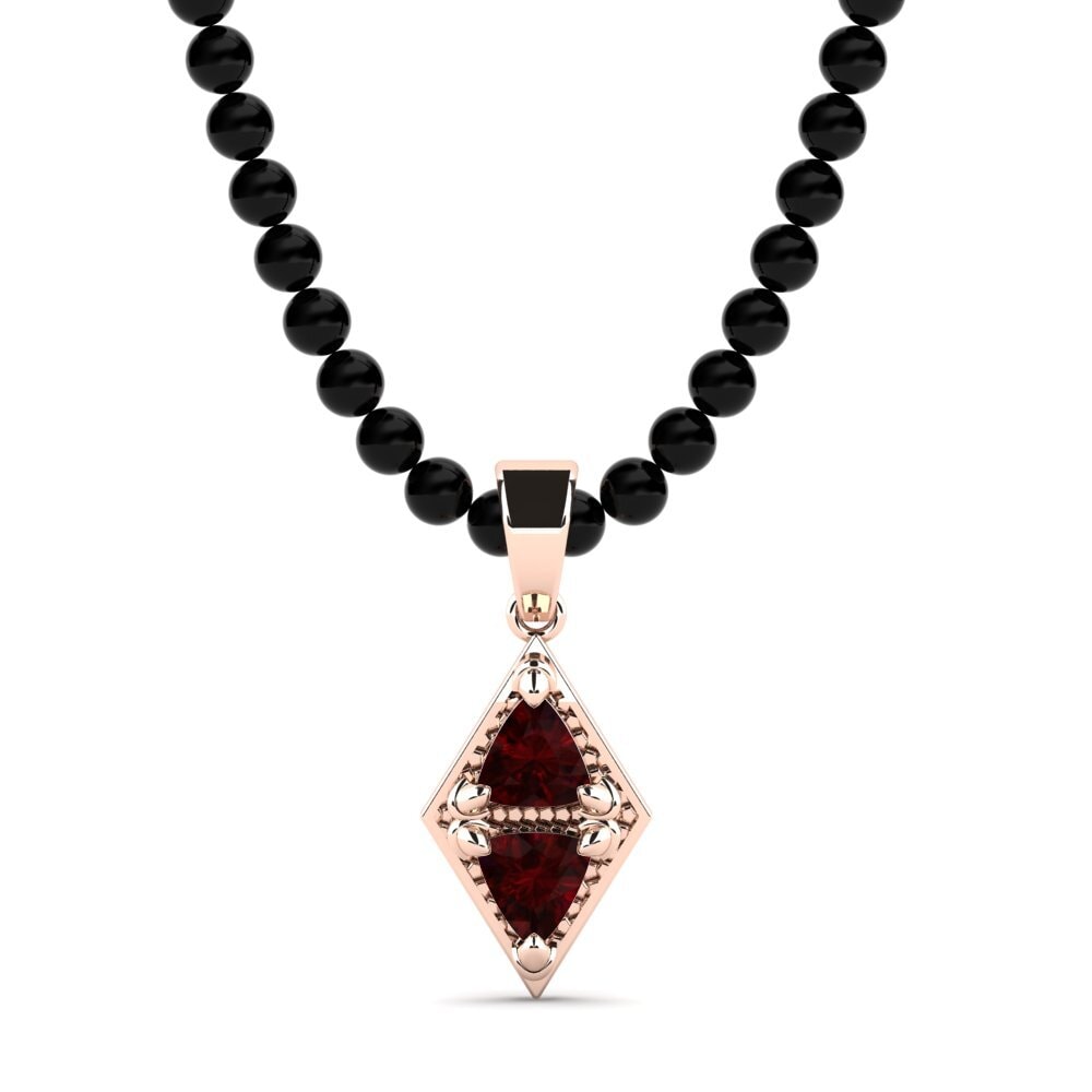 14ct Rose Gold Garnet Men's Pendant Cestrum