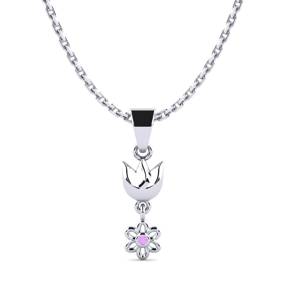 Plata 925 Amatista Colgante de Mujer Cetsay