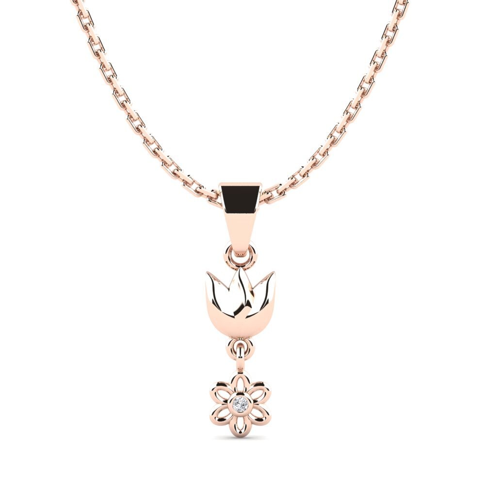 18k Oro Rosa Diamante Colgante de Mujer Cetsay