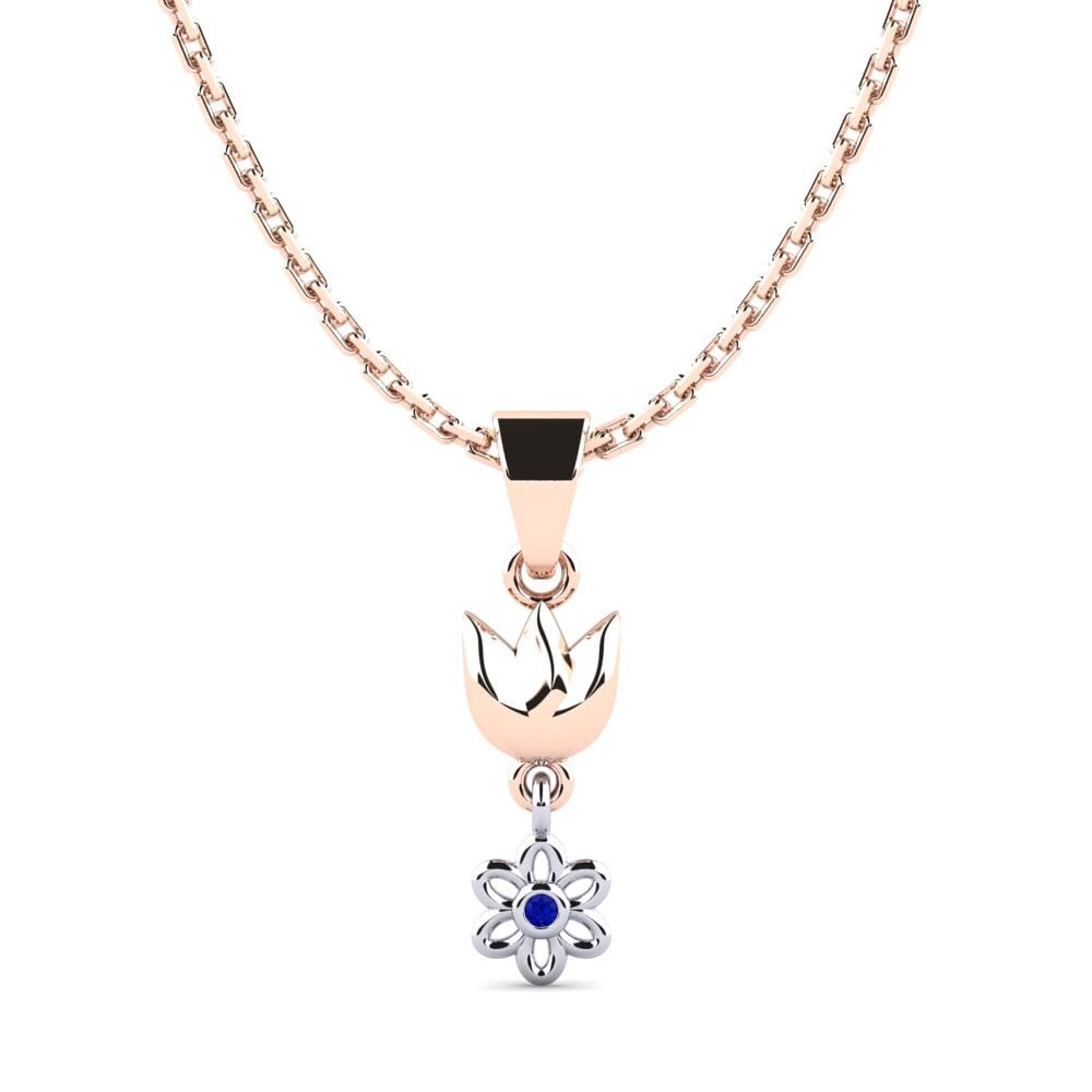 9k Oro Rosa & Blanco Zafiro Colgante de Mujer Cetsay