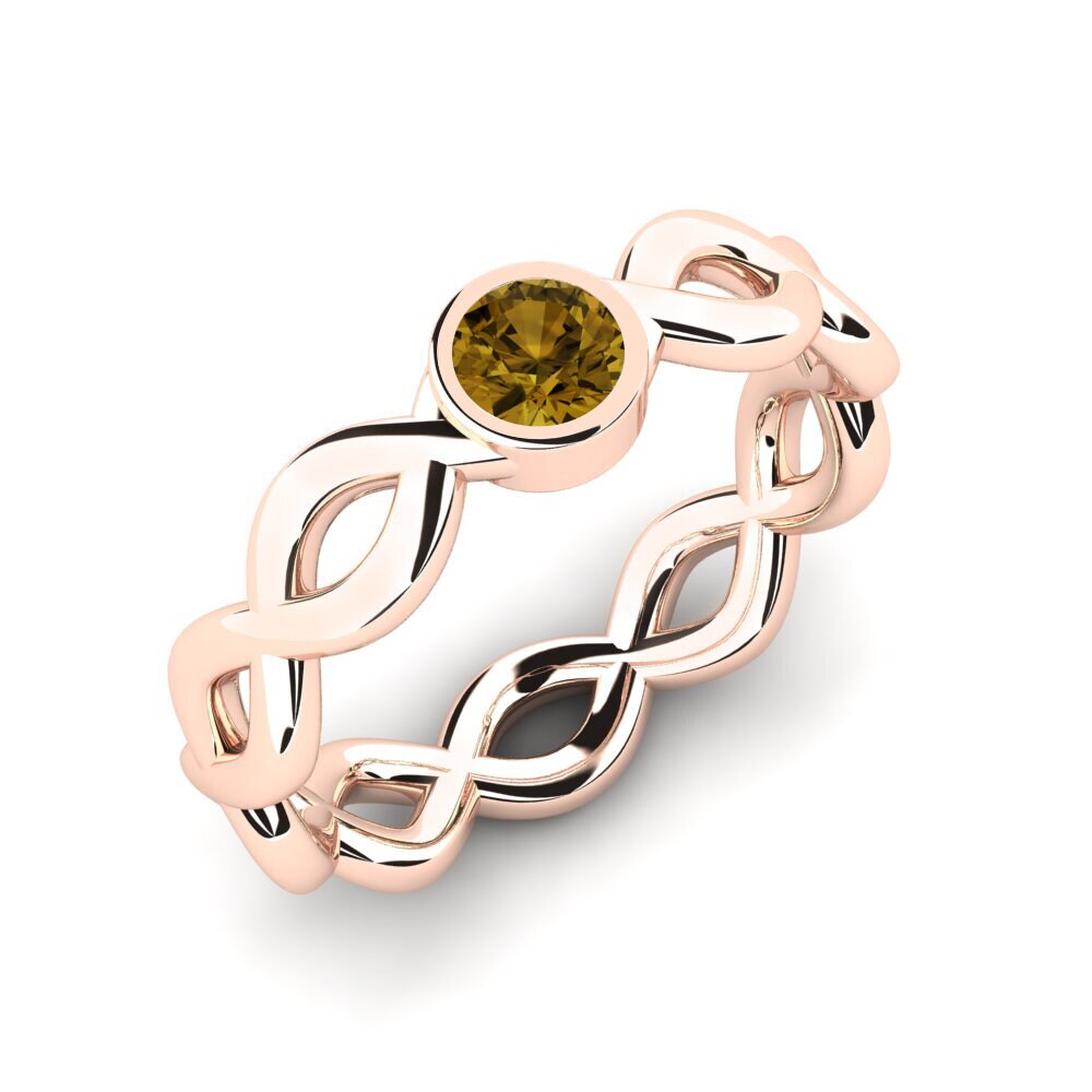 Rotgold 750 Brauner Zirkon Damenring Chaco