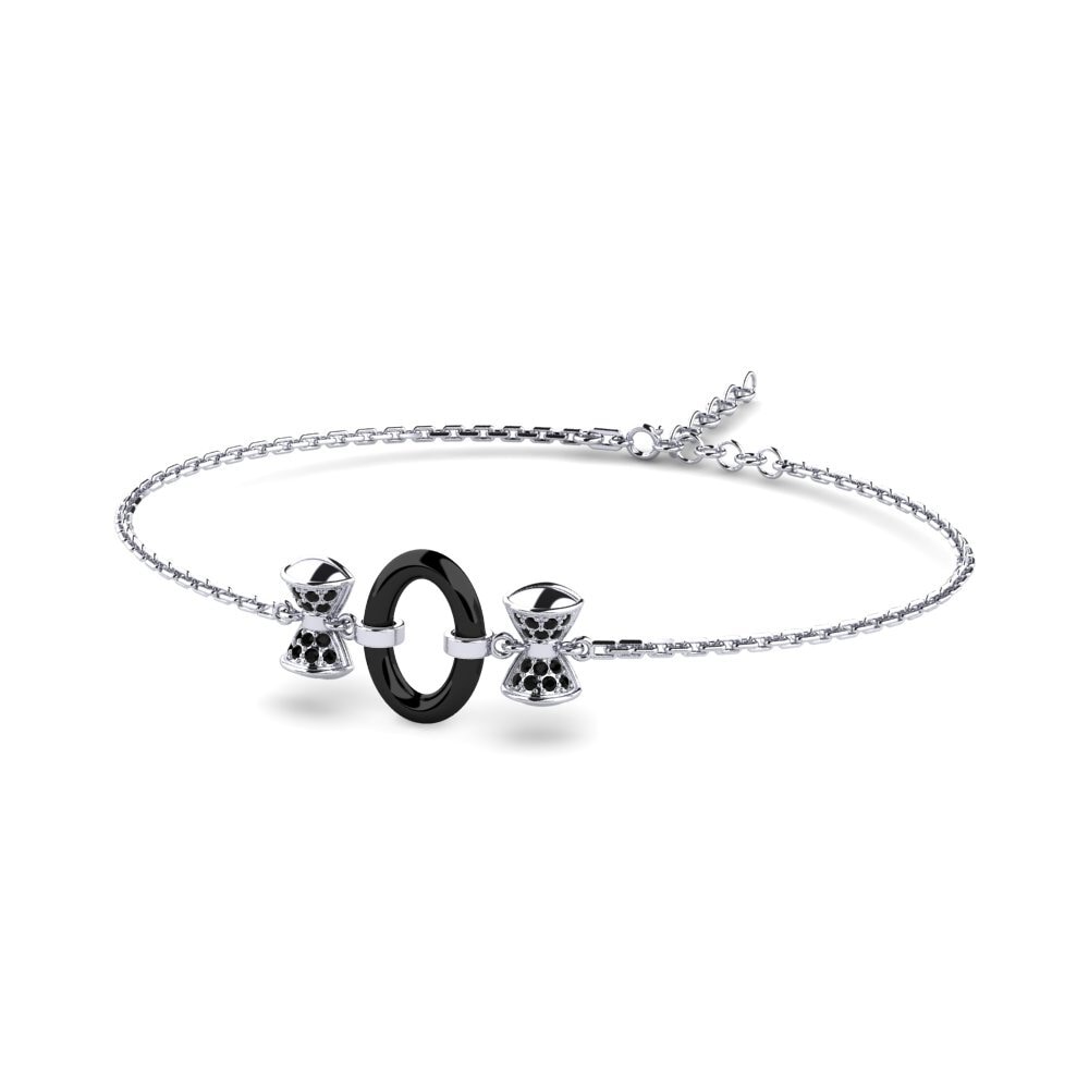Plata 925 Diamante Negro Pulsera de Mujer Chae
