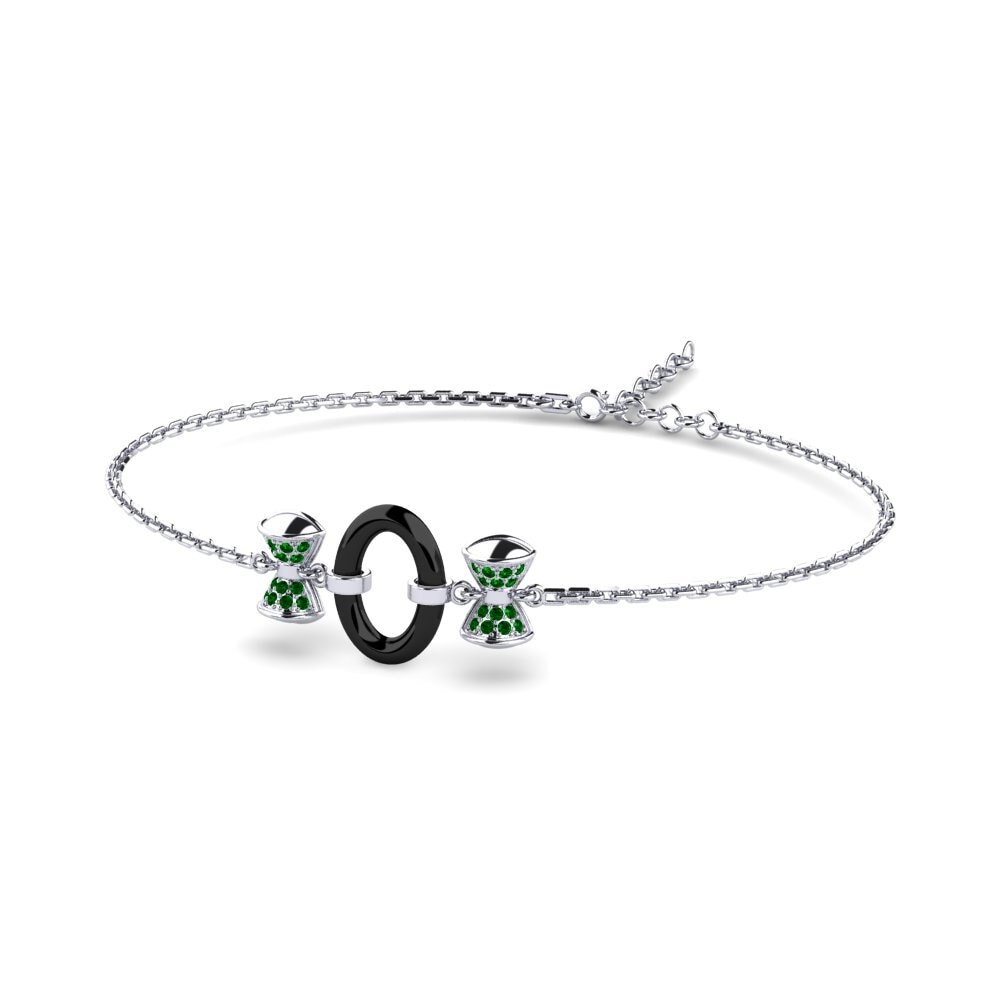 Plata 925 Circonita Verde Pulsera de Mujer Chae