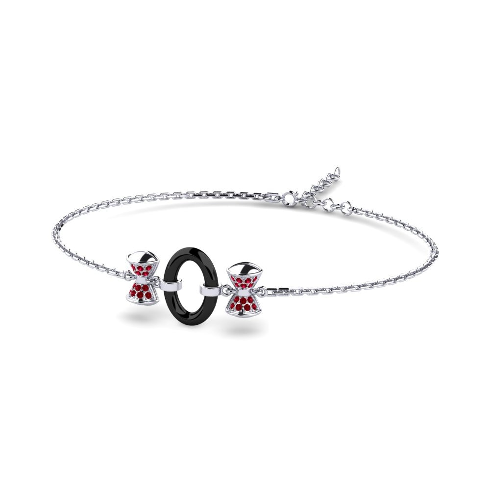 950 Palladium Red Zirconia Women's Bracelet Chae