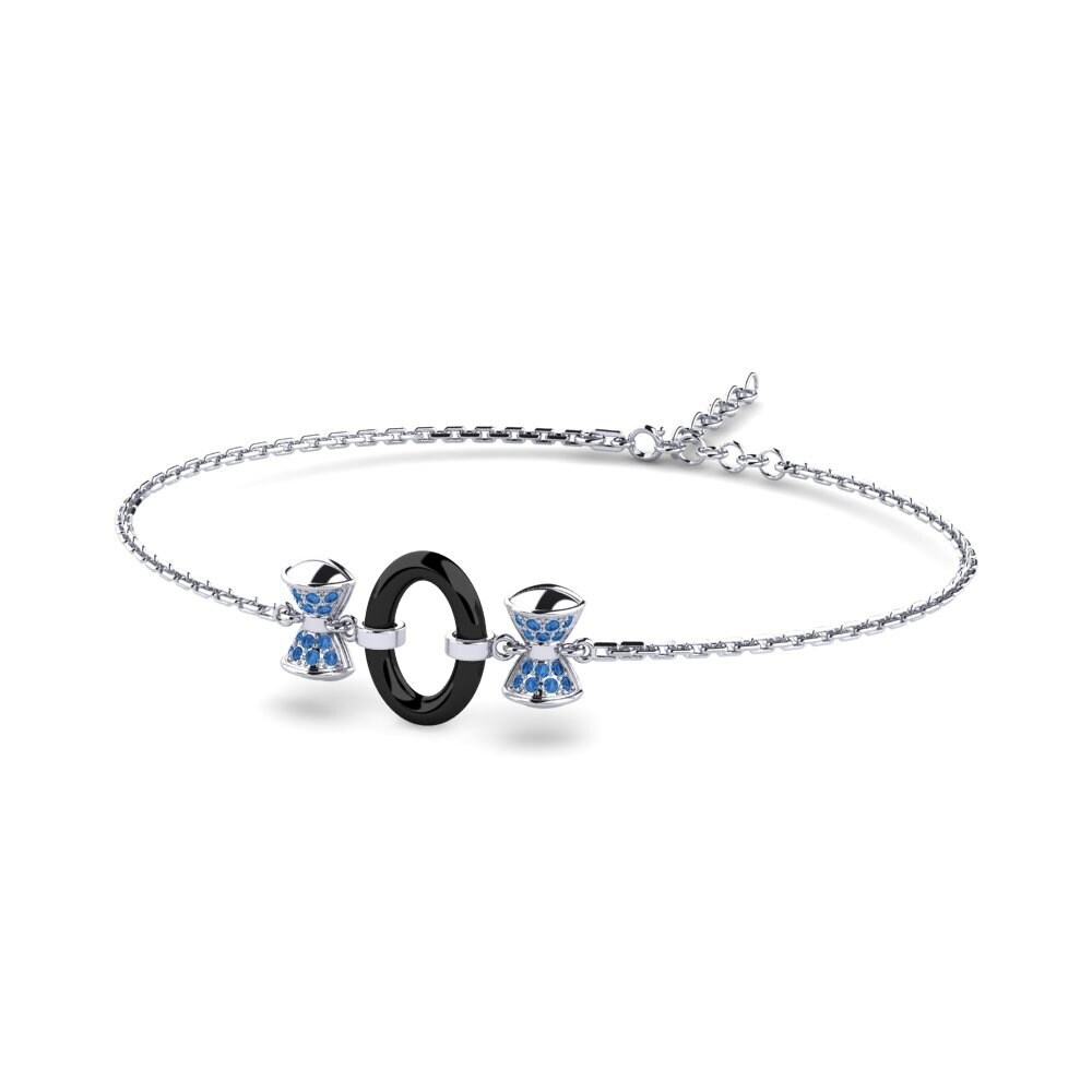 950 Palladium Dark Blue Zirconia Bracelet Chae