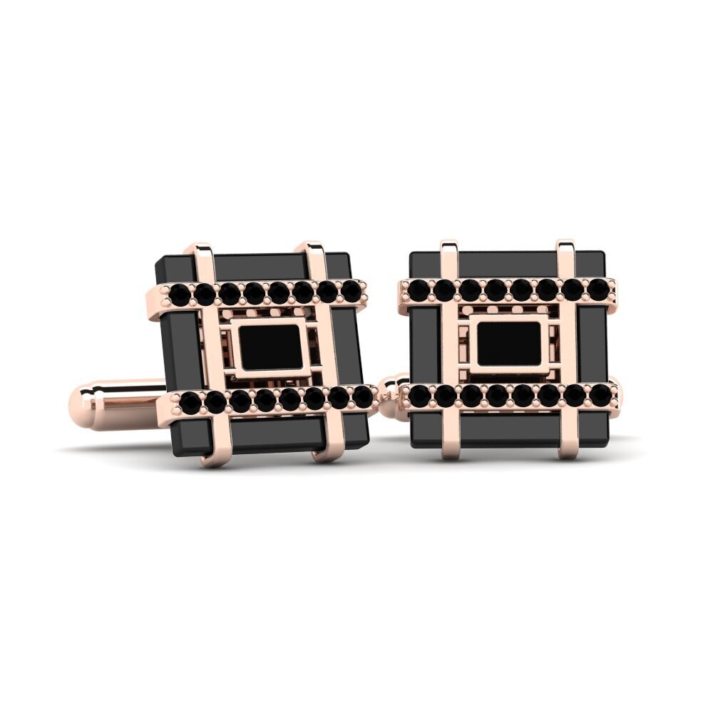 9k Oro Rosa Ónix Negro Gemelo Chaires