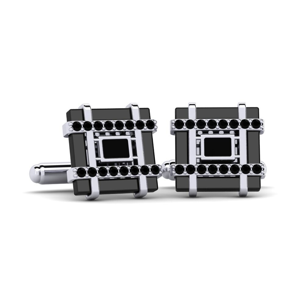 950 Platinum Black Sapphire Cufflink Chaires