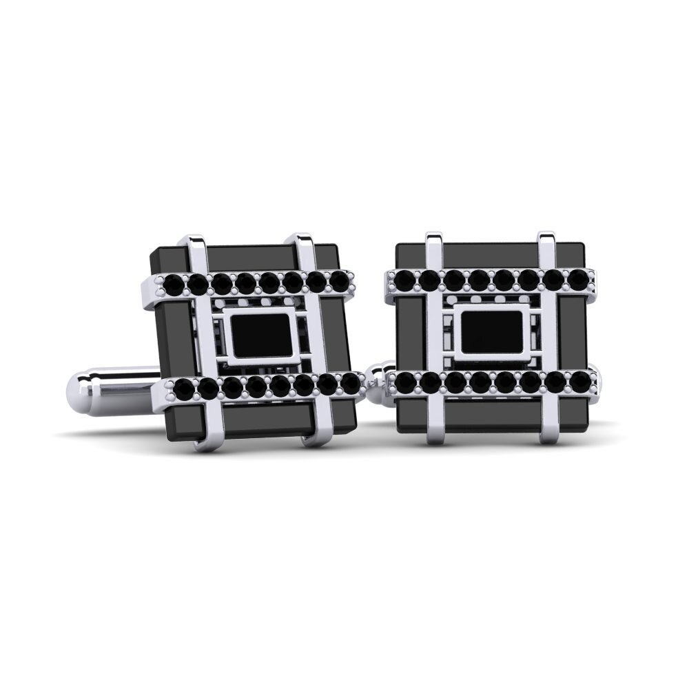 950 Palladium Black Diamond Cufflink Chaires