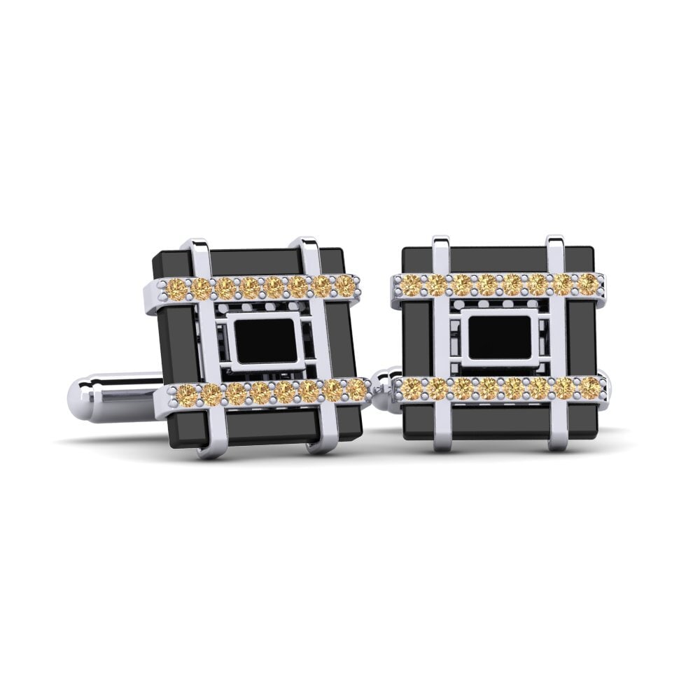 950 Palladium Brown Diamond Cufflink Chaires
