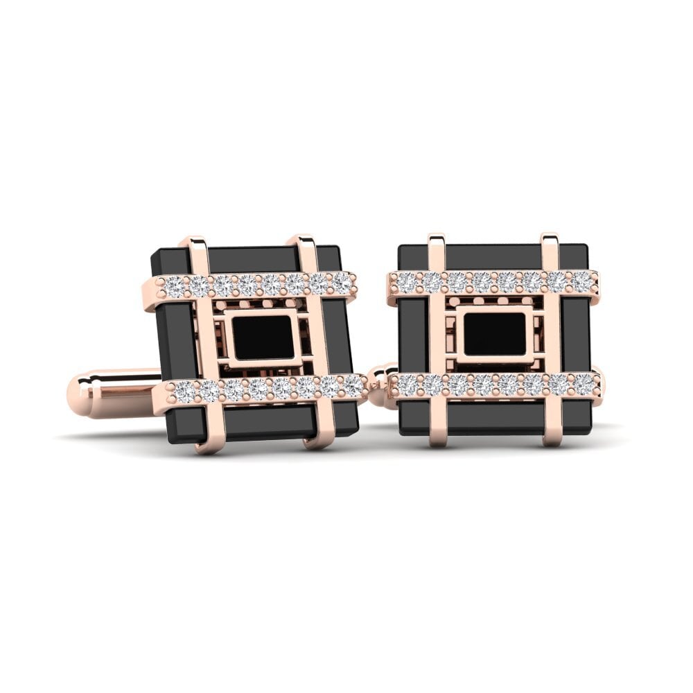 14ct Rose Gold Lab Grown Diamond Cufflink Chaires