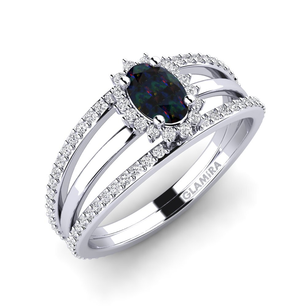 Black Opal Engagement Ring Chalker