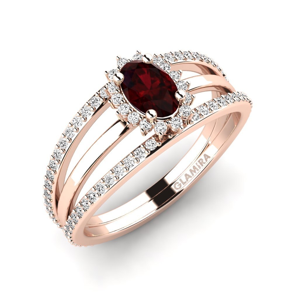 red-750 garnet Anel de Noivado Chalker
