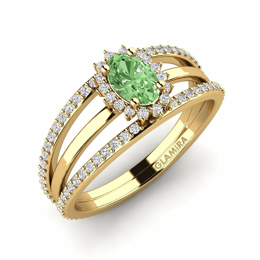 Green Diamond Engagement Ring Chalker