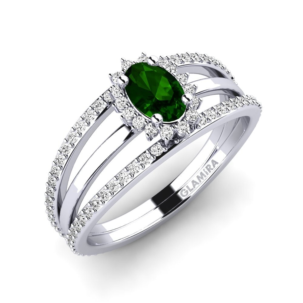 Tourmaline Verte Bague de fiançailles Chalker