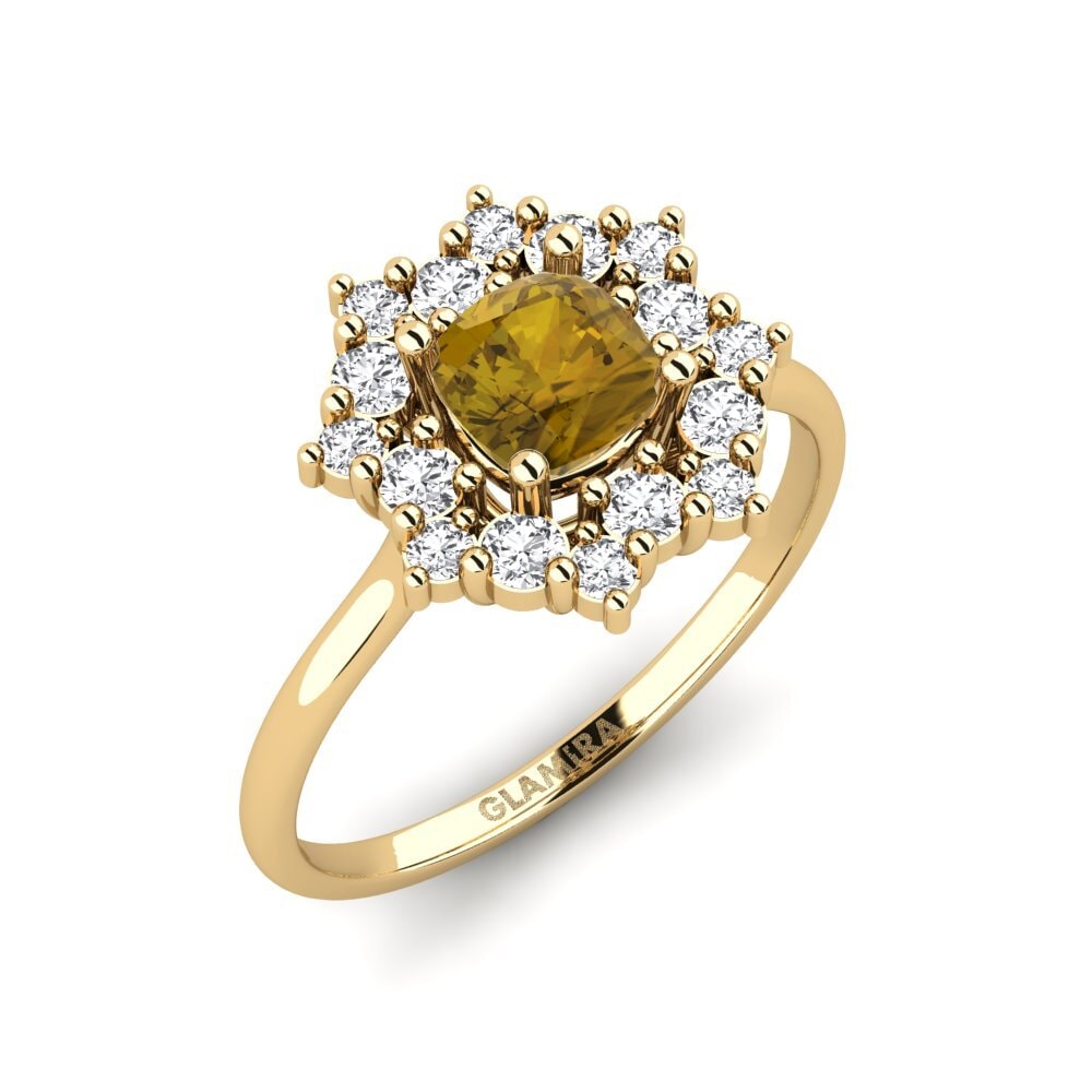 Brown Zircon Engagement Ring Chalonsen