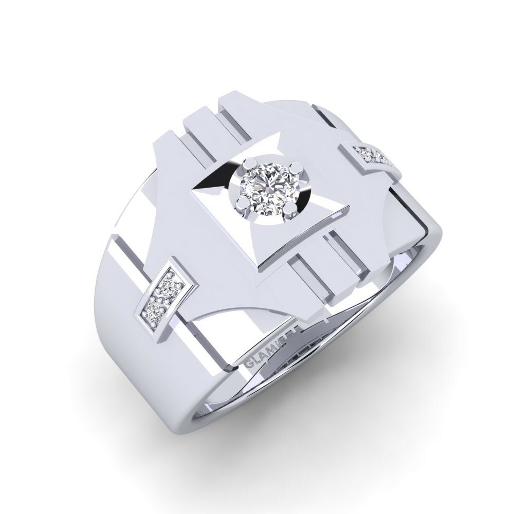 18k White Gold Men's Ring Chamabreer